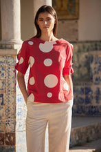 Load image into Gallery viewer, PERUZZI <BR>
Circle-Print Blouse <BR>
Red <BR>