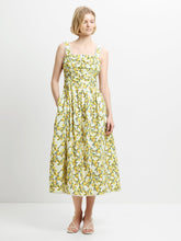 Load image into Gallery viewer, FRENCH CONNECTION <BR>
Barletta Ruched Midi Dress <BR>
Citrus <BR>