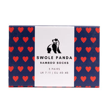 Load image into Gallery viewer, SWOLE PANDA <BR>
Men's 3 pack bamboo socks<BR>
Love Heart