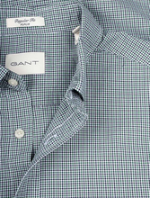 Load image into Gallery viewer, GANT <br>
Classic poplin micro check shirt <br>
Clear sky (427), Forest green (338) <br>