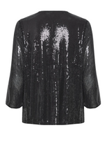 Load image into Gallery viewer, FRANSA<BR>
Drusilla Sequin Top<BR>
Black<BR>