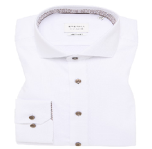 Load image into Gallery viewer, ETERNA <br>
Long Sleeve Shirt<br>
White with brown buttons<br>