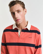 Load image into Gallery viewer, GANT <BR>
Yarn-Dyed Striped Heavy Rugger <BR>
Brick & Black stripe <BR>