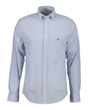 Load image into Gallery viewer, GANT <br>
Classic poplin micro check shirt <br>
Clear sky (427), Forest green (338) <br>