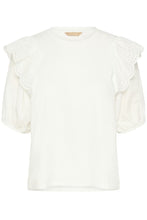 Load image into Gallery viewer, CULTURE <BR>
Panina Tee with Embroidery Anglais Sleeves <BR>
Spring Gardenia <BR>