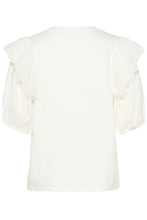 Load image into Gallery viewer, CULTURE <BR>
Panina Tee with Embroidery Anglais Sleeves <BR>
Spring Gardenia <BR>