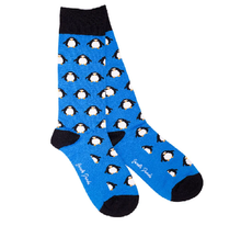 Load image into Gallery viewer, SWOLE PANDA <BR>
Mens bamboo sock <BR>
Penguins <BR>
UK 7-11 <BR>