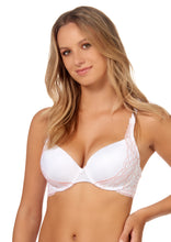 Load image into Gallery viewer, AFTER EDEN <BR>
Simone Moulded Underwire bra with two Tone Lace <BR>
White <BR>