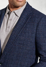 Load image into Gallery viewer, BROOK TAVERNER <BR>
Tailored Fit Stevens Textured Wool Blend Jacket <BR>
Blue Check <BR>