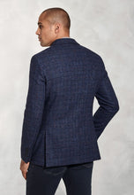 Load image into Gallery viewer, BROOK TAVERNER <BR>
Tailored Fit Stevens Textured Wool Blend Jacket <BR>
Blue Check <BR>