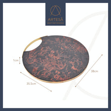Load image into Gallery viewer, Artesa <BR>
Round Serving Board with Tortoise Shell Resin Finish <BR>
Tortoise Shell <BR>