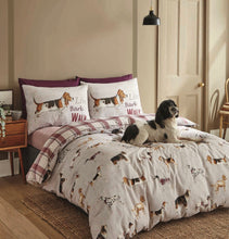 Load image into Gallery viewer, CATHERINE LANSFIELD &lt;BR&gt;
Country Dog Duvet Cover set &amp; Throw&lt;BR&gt;
Beige with Dog print&lt;BR&gt;
