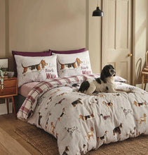 Load image into Gallery viewer, CATHERINE LANSFIELD <BR>
Country Dog Duvet Cover set & Throw<BR>
Beige with Dog print<BR>