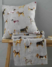 Load image into Gallery viewer, CATHERINE LANSFIELD &lt;BR&gt;
Country Dog Duvet Cover set &amp; Throw&lt;BR&gt;
Beige with Dog print&lt;BR&gt;

