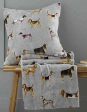 Load image into Gallery viewer, CATHERINE LANSFIELD <BR>
Country Dog Duvet Cover set & Throw<BR>
Beige with Dog print<BR>