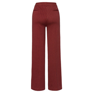 MORE & MORE <BR>
Jersey Zig Zag Trousers <BR>
Orange & Bungundy <BR>