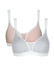 Load image into Gallery viewer, ROYCE <BR>
Twin Pack, T-Shirt bra with racer option <BR>
One Blush & One Grey <BR>