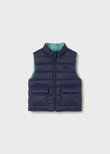 Load image into Gallery viewer, MAYORAL <BR>
Reversible printed baby vest <BR>
Navy/Aqua <BR>

