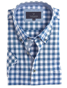 VEDONEIRE<BR>
Short Sleeve Linen Shirt<BR>
Check Multi, Stripe,Beabl, Monbl<BR>