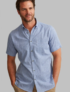 VEDONEIRE<BR>
Short Sleeve Linen Shirt<BR>
Check Multi, Stripe,Beabl, Monbl<BR>
