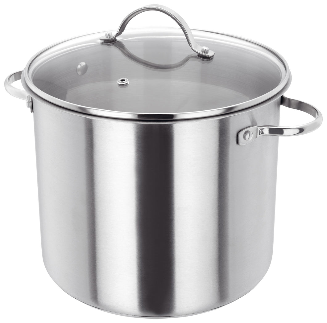 JUDGE ESSENTIALS <BR>
26cm Glass Lid Stock Pot 10 litre <BR>
