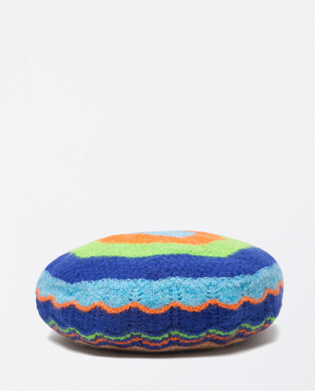 SURKANA <BR>
Zigzag stripe knitted beret <BR>
Multi <BR>