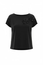 Load image into Gallery viewer, PERUZZI <BR>
3D Flower Top <BR>
Black <BR>
