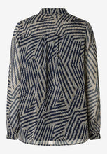 Load image into Gallery viewer, MORE &amp; MORE &lt;BR&gt;
Chiffon blouse with print &lt;BR&gt;
Mink &amp; Navy &lt;BR&gt;
