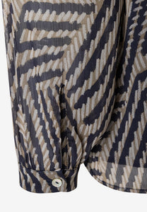 MORE & MORE <BR>
Chiffon blouse with print <BR>
Mink & Navy <BR>