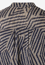 Load image into Gallery viewer, MORE &amp; MORE &lt;BR&gt;
Chiffon blouse with print &lt;BR&gt;
Mink &amp; Navy &lt;BR&gt;
