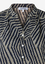 Load image into Gallery viewer, MORE &amp; MORE &lt;BR&gt;
Chiffon blouse with print &lt;BR&gt;
Mink &amp; Navy &lt;BR&gt;
