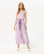 Load image into Gallery viewer, SURKANA &lt;BR&gt;
Printed satin long and crossed dress &lt;BR&gt;
Lilac &lt;BR&gt;
