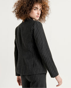 SURKANA <BR>
Pinstripe Blazer <BR>
Charcoal <BR>