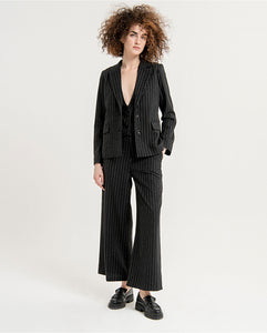 SURKANA <BR>
Pinstripe Blazer <BR>
Charcoal <BR>
