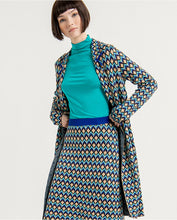 Load image into Gallery viewer, SURKANA &lt;BR&gt;
Long, knitted cardigan &lt;BR&gt;
Blue Geo mix &lt;BR&gt;

