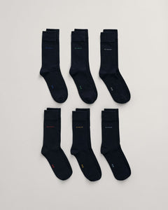 GANT <BR>
Soft Cotton 6 pack Socks <BR>
Navy <BR>