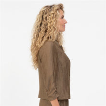 Load image into Gallery viewer, BIANCA <BR>
One buttoned Textured Jacket <BR>
Brown <BR>
