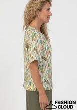 Load image into Gallery viewer, BIANCA <BR>
Short Sleeved printed Top with buttons at back <BR>
Apple Multi <BR>
