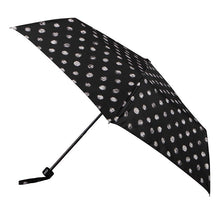 Load image into Gallery viewer, TOTES <BR>
Supermini, Stitched Dots Umbrella, 3 Section <BR>
Black &amp; White <BR>
