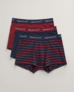 GANT <BR>
3-Pack Trunks <BR>
Wine & Navy <BR>