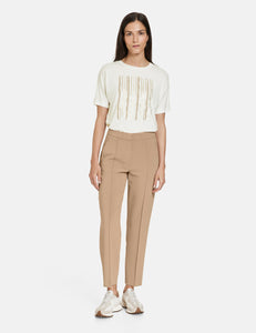 GERRY WEBER <BR>
Elegant 7/8-length stretch trousers <BR>
Sand <BR>