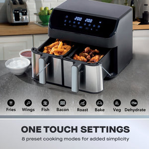DAEWOO <BR>
9L Digital Double Drawer Air Fryer <BR>