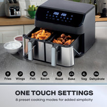 Load image into Gallery viewer, DAEWOO <BR>
9L Digital Double Drawer Air Fryer <BR>
