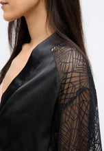 Load image into Gallery viewer, TRIUMPH <BR>
A Weekend to Remember, Satin Dressing Gown <BR>
Black or Peach <BR>
