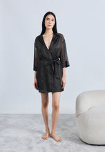 Load image into Gallery viewer, TRIUMPH <BR>
A Weekend to Remember, Satin Dressing Gown <BR>
Black or Peach <BR>
