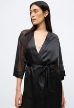 Load image into Gallery viewer, TRIUMPH <BR>
A Weekend to Remember, Satin Dressing Gown <BR>
Black or Peach <BR>
