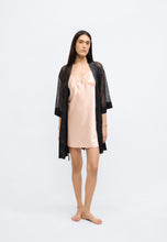 Load image into Gallery viewer, TRIUMPH <BR>
A Weekend to Remember, Satin Dressing Gown <BR>
Black or Peach <BR>
