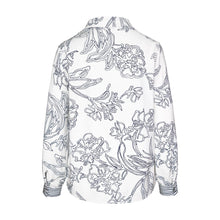 Load image into Gallery viewer, BIANCA <BR>
Adina Floral Pattern Shirt <BR>
White &amp; Navy <BR>
