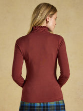 Load image into Gallery viewer, JOULES <BR>
Amy Long Sleeve High Frill Neck Jersey top <BR>
Rust Brown <BR>
