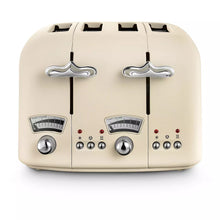 Load image into Gallery viewer, DELONGHI &lt;BR&gt;
Argento Flora 4 Slice Retro Toaster &lt;BR&gt;
Cream &lt;BR&gt;
